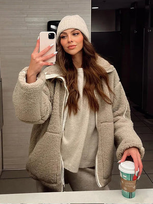 Cozy Sherpa Teddy Jacket for Women