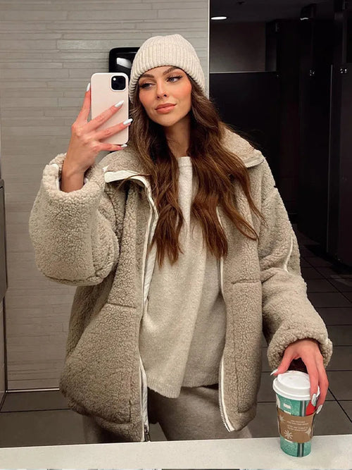 Cozy Sherpa Teddy Jacket for Women