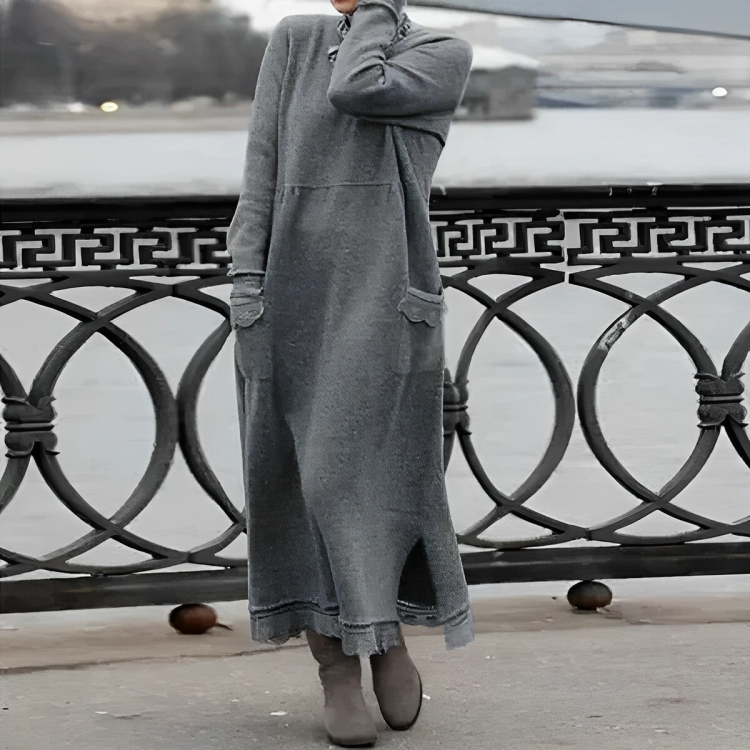Women's Winter Midi Dress with Tummy Control