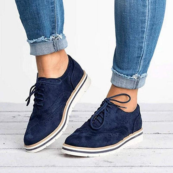 Stylish Women's Lace-Up Brogue Sneakers