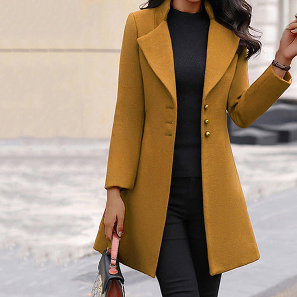 Women's Elegant Longline Lapel Collar Tailored Blazer Coat