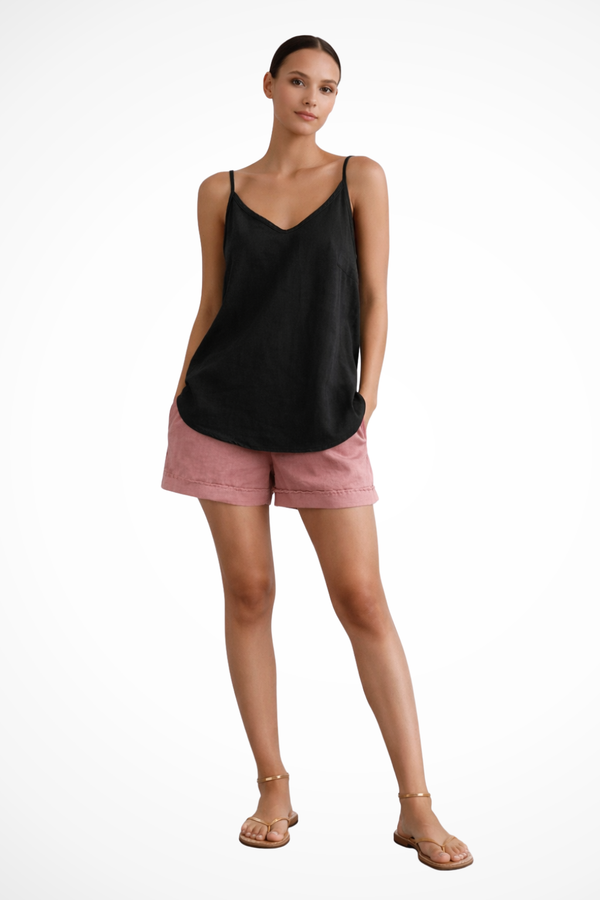 Women's Linen Spaghetti Strap Top Summer