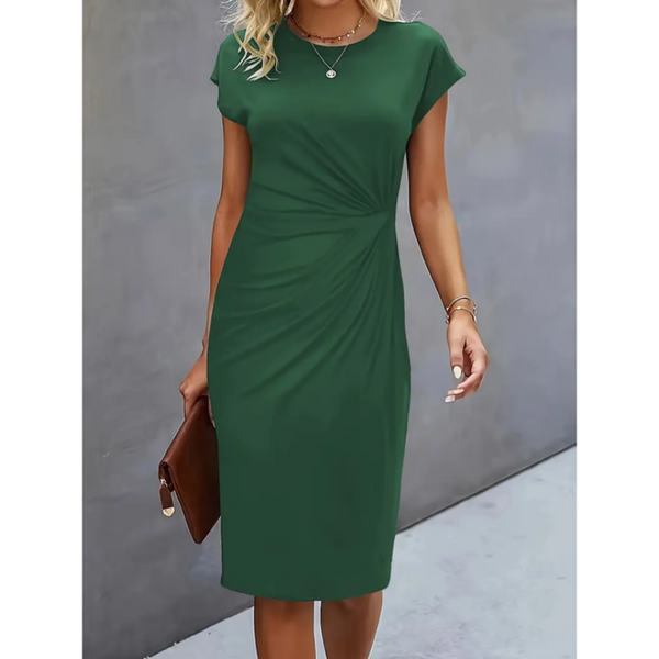 Stylish Midi Dress Short Sleeve