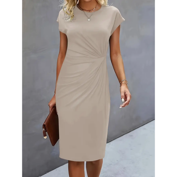 Stylish Midi Dress Short Sleeve