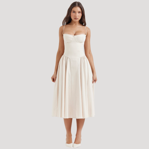 Women's Sweetheart Neckline Corset Midi Dress