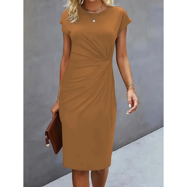 Stylish Midi Dress Short Sleeve