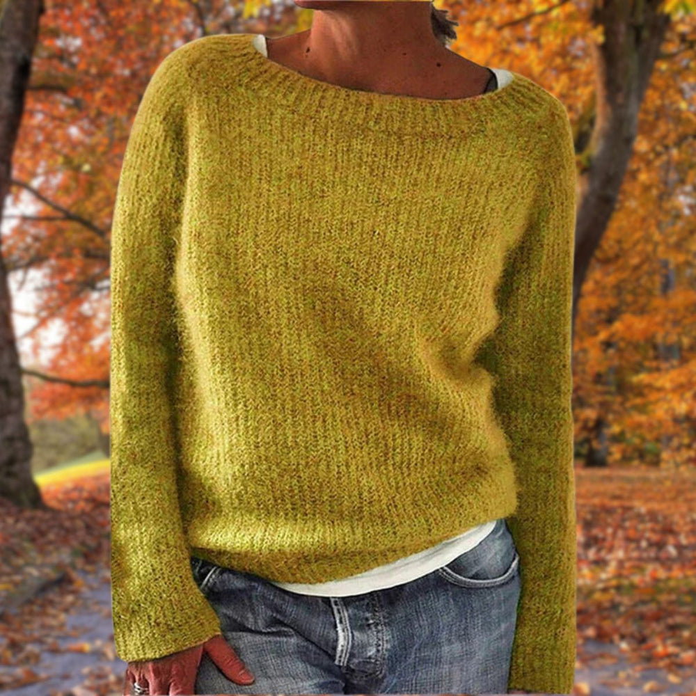 Suéter de punto holgado para mujer, jersey de ajuste relajado