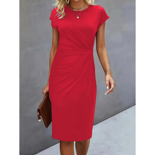 Stylish Midi Dress Short Sleeve
