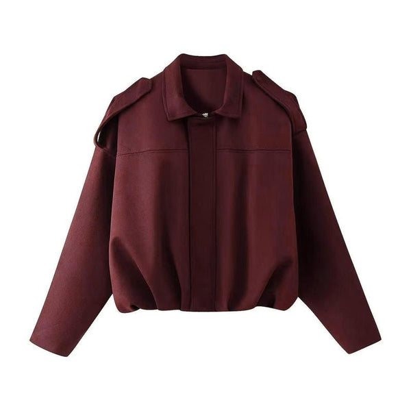 Chaqueta bomber corta estilo ante para mujer
