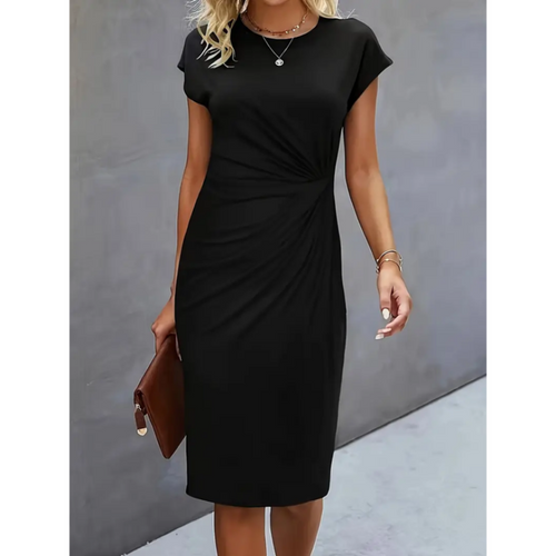 Stylish Midi Dress Short Sleeve