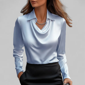 Women's Cowl Neck Long Sleeve Blouse