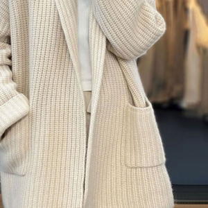 Women's Oversized Ribbed Open Front Knit Cardigan
