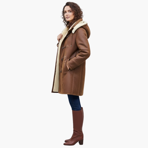 Women's Winter Coat with Hood and Synthetic Lining
