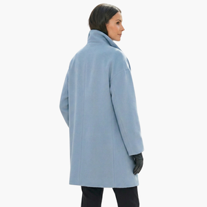 Elegant Mid-Length Women's Coat Wide Collar