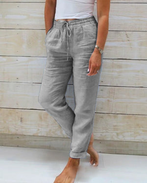 Women’s Relaxed Drawstring Pants with Tapered Fit Everyday Casual Style