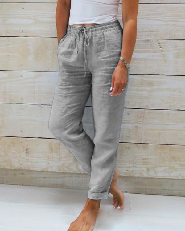 Women’s Relaxed Drawstring Pants with Tapered Fit Everyday Casual Style
