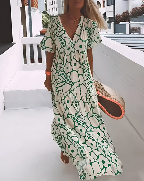 Women’s Boho Printed Flowy Maxi Dress