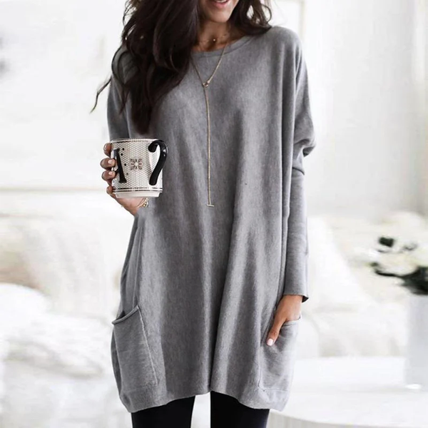 Women's Oversized Relaxed Fit Long Sleeve Tunic Top