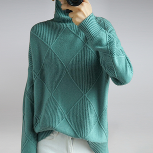 Turtleneck Sweater Women Relaxed Casual Fit