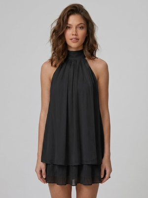 Vestido mini sin espalda para mujer con escote halter