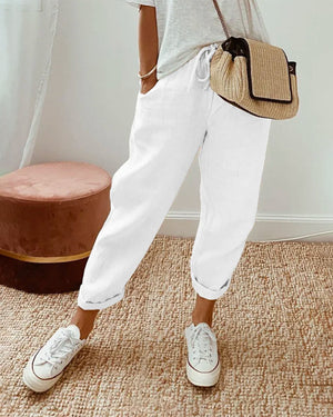 Women’s Relaxed Drawstring Tapered Casual Pants