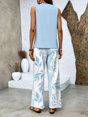 Women's Summer Leaf Print Lounge Set