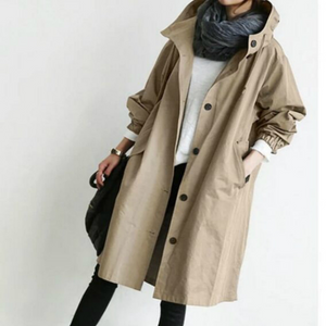 Women's Hooded Longline Trench Coat