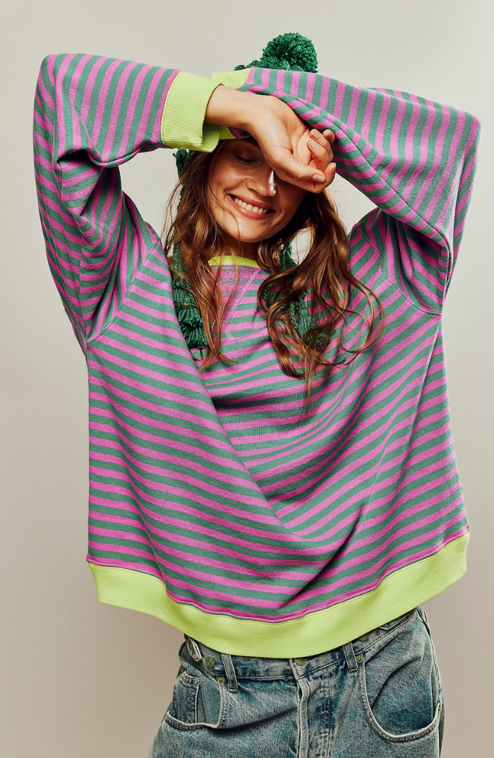 Women’s Oversized Striped Sweatshirt