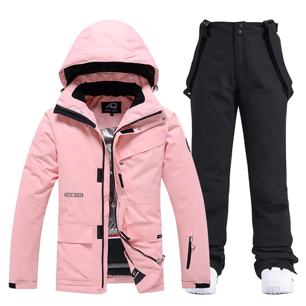 Conjunto de traje de esquí impermeable para mujer