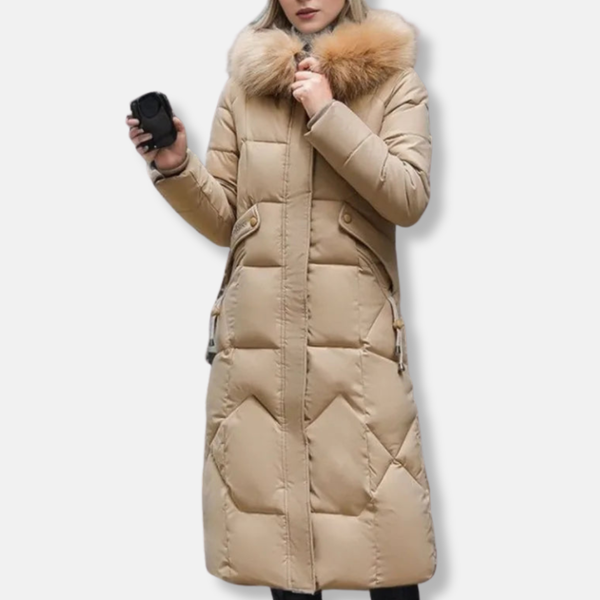 Luxury Faux Fur Hooded Long Puffer Coat