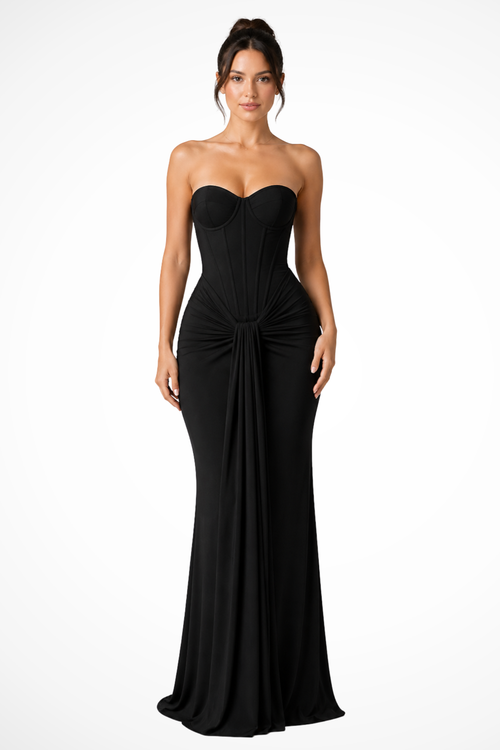 Women’s Lace  Strapless Sweetheart Maxi Dress for Elegant Occasions