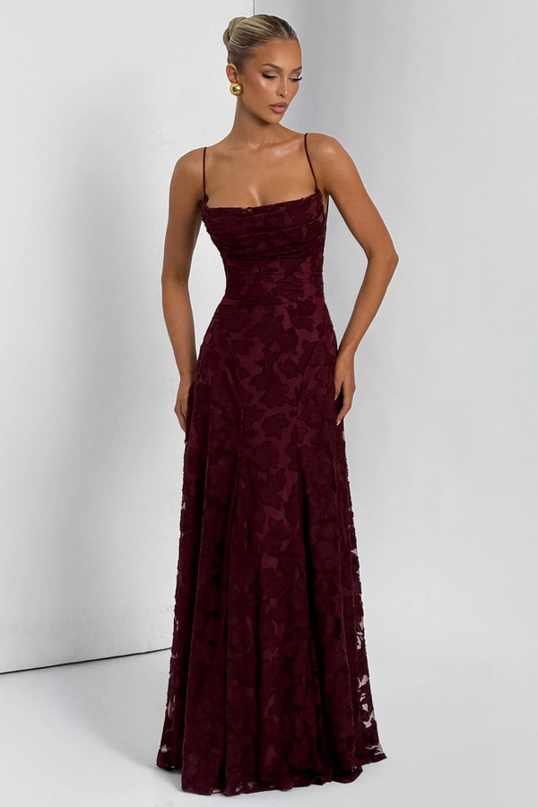 Women’s Floral Lace Mermaid Maxi Dress for Elegant Evening Events