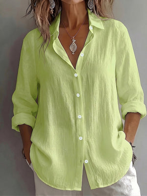 Women's Linen Long Sleeve Loose Fit Shirt