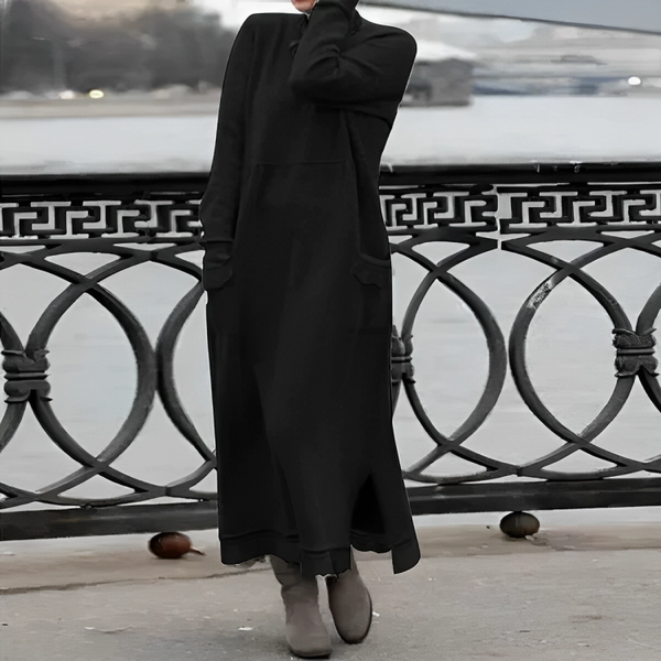 Vestido midi de invierno para mujer con control de abdomen