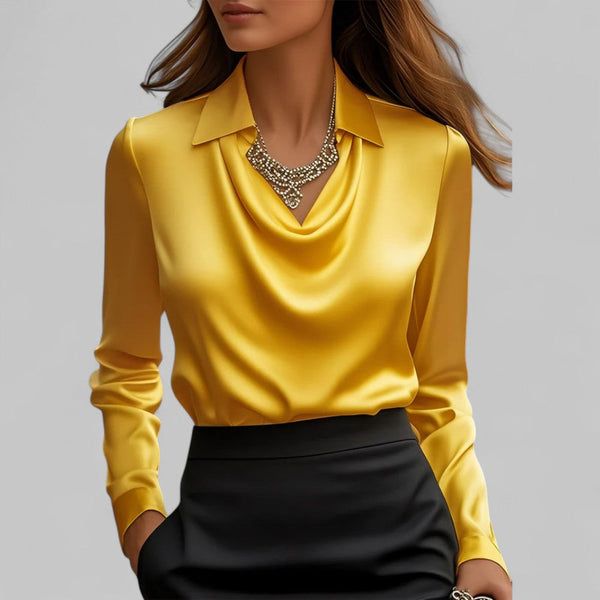 Women's Cowl Neck Long Sleeve Blouse
