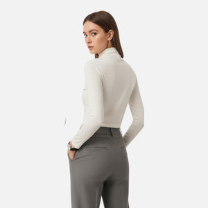 Asymmetrical Collar Long Sleeve Elegant Blouse
