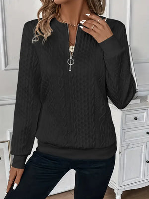 Women’s Cable Knit Quarter-Zip Pullover
