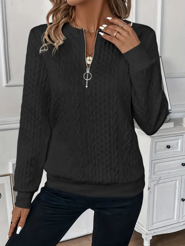 Women’s Cable Knit Quarter-Zip Pullover