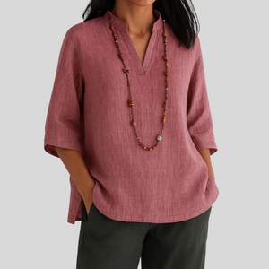 Women's Casual Relaxed Fit V-Neck Blouse