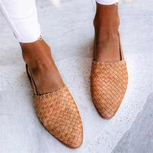 Women’s Woven Slip-On Slingback Pointed Toe Flats
