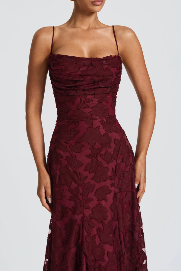 Women’s Floral Lace Mermaid Maxi Dress for Elegant Evening Events