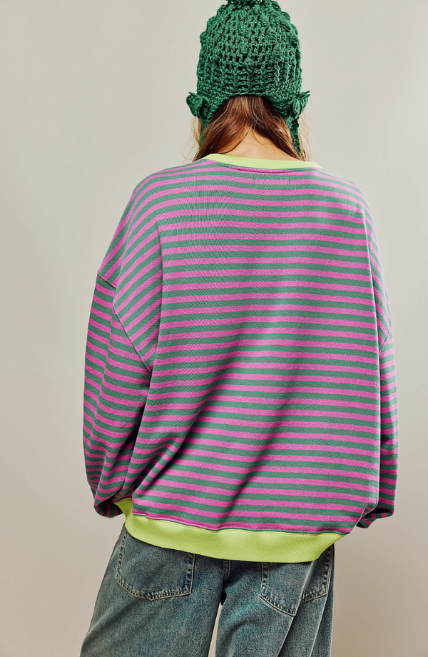 Women’s Oversized Striped Sweatshirt