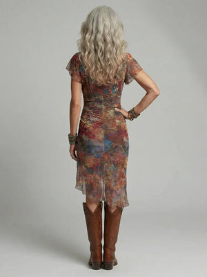 Women's Halter Midi Dress with Asymmetrical Hem