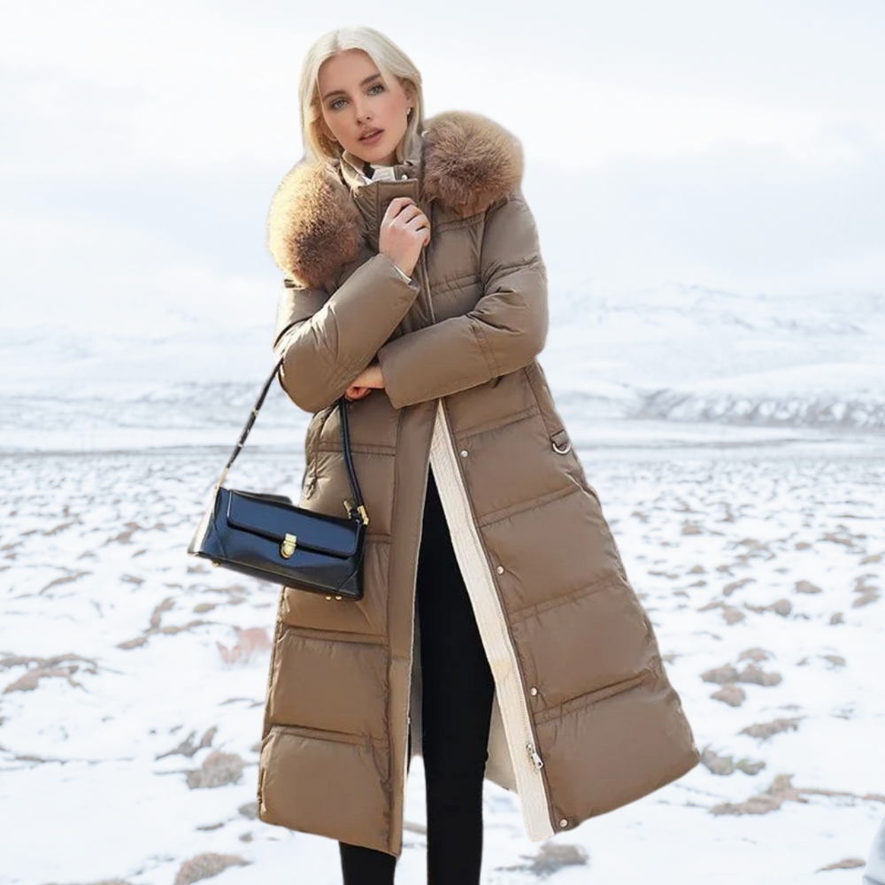Warm Puffer Coat Faux Fur