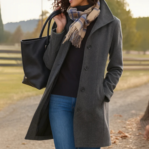 Women's Double-Breasted Mid-Length Winter Coat