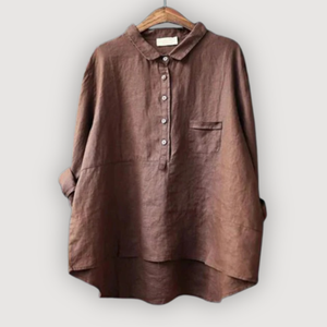 Women’s Relaxed Fit Linen Button-Up Blouse
