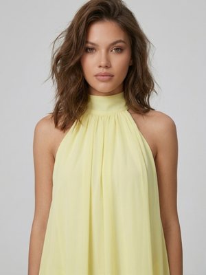 Vestido mini sin espalda para mujer con escote halter