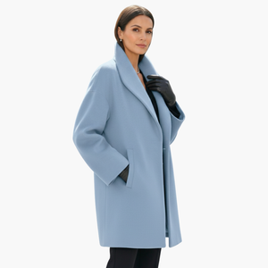 Elegant Mid-Length Women's Coat Wide Collar