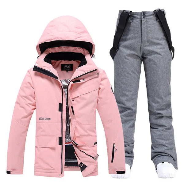 Conjunto de traje de esquí impermeable para mujer