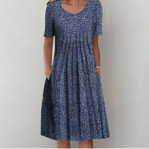 Women’s Floral Short Sleeve Printed Midi Dress